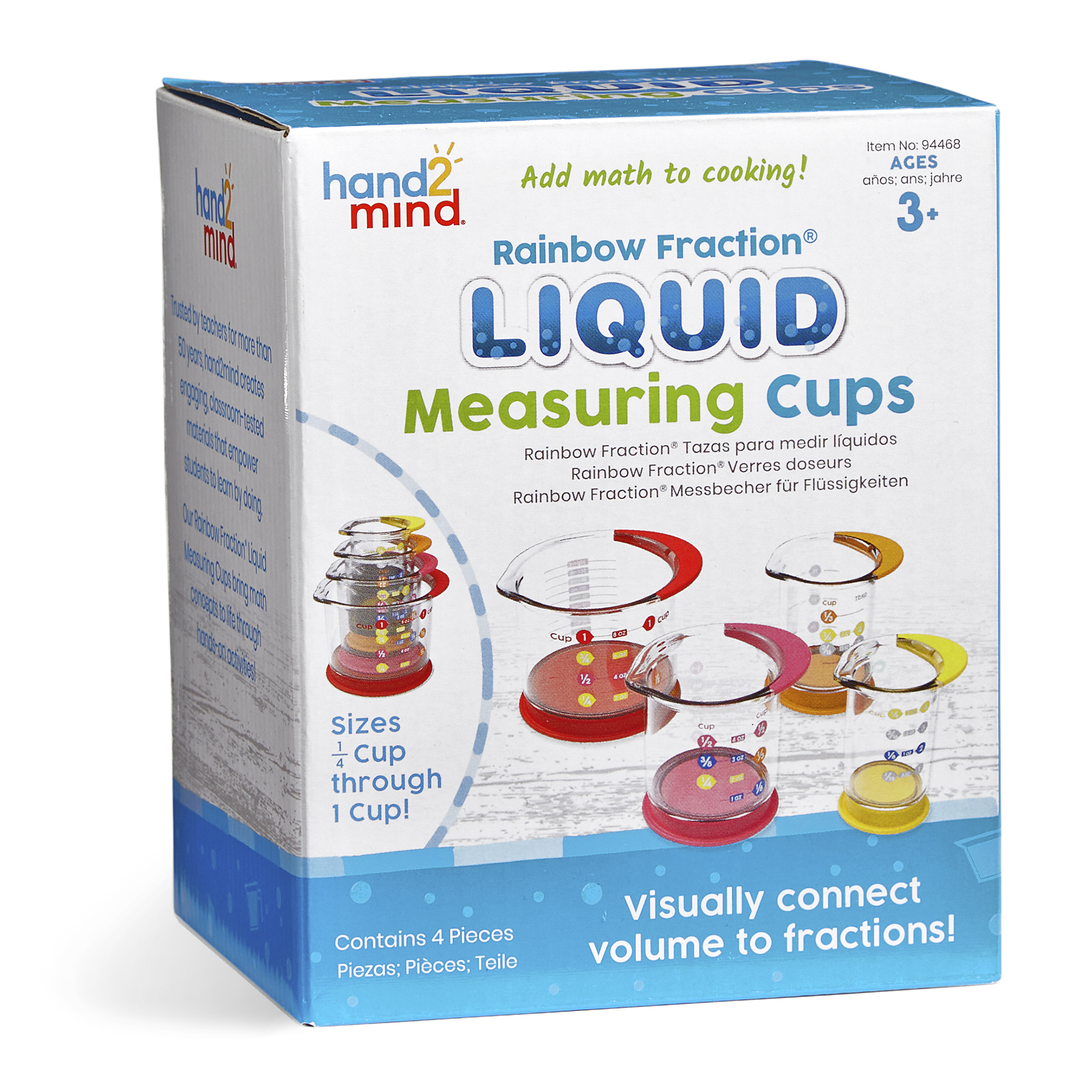 Rainbow Fraction Liquid Measuring Cups Hand Mind Playwell Canada