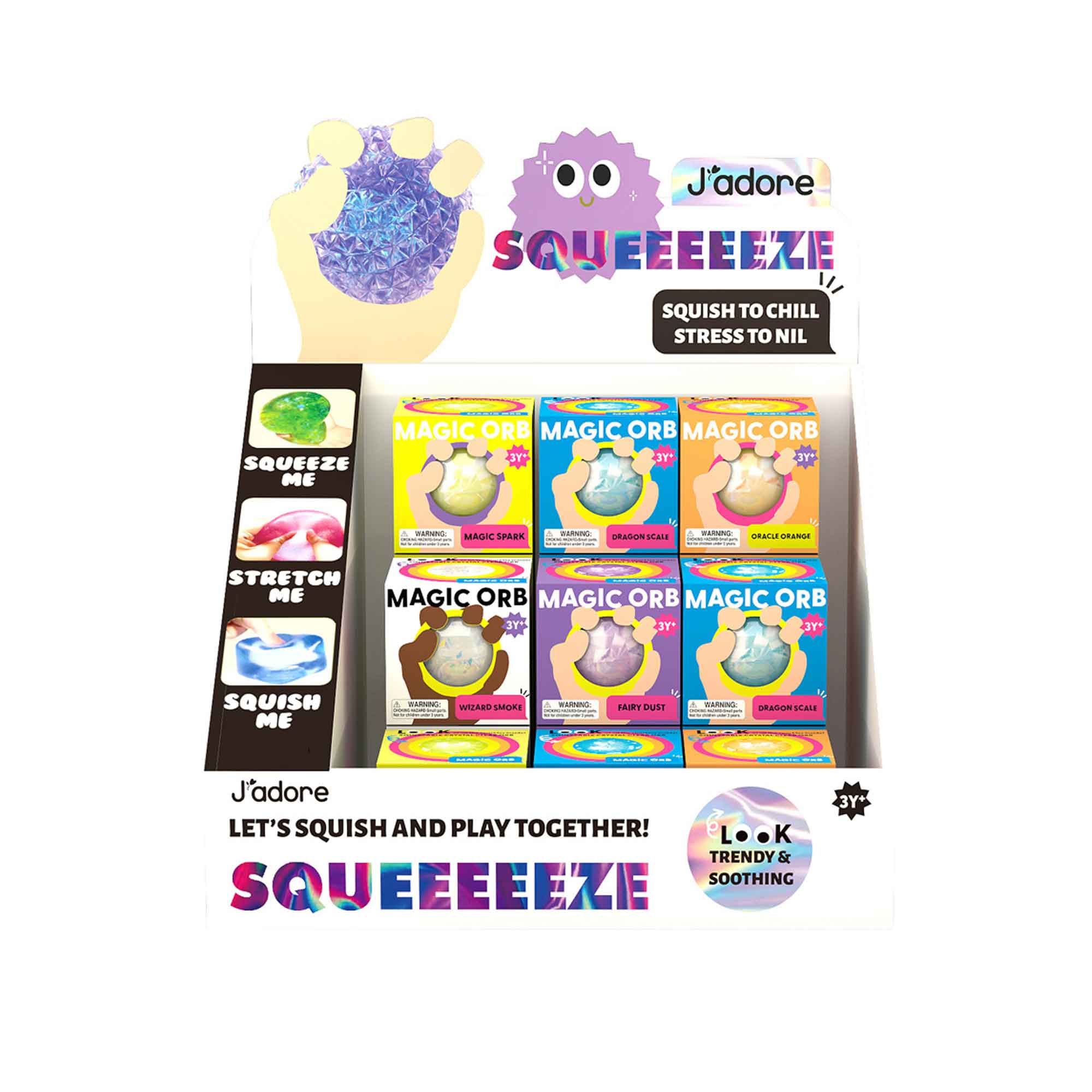 MAGIC ORB SQUISH BALL (24PCS/DISPLAY) - JADORE