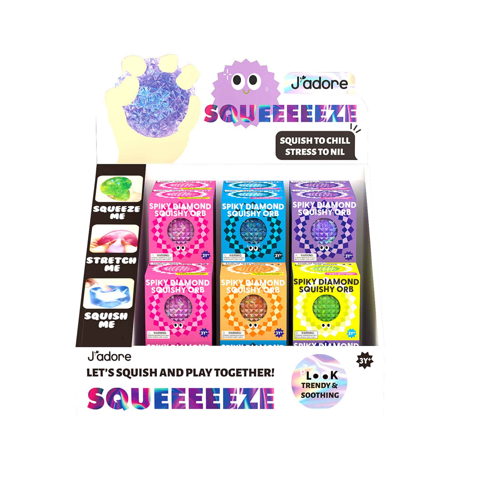 SPIKY ORB SQUISHY (24PCS/DISPLAY) - JADORE