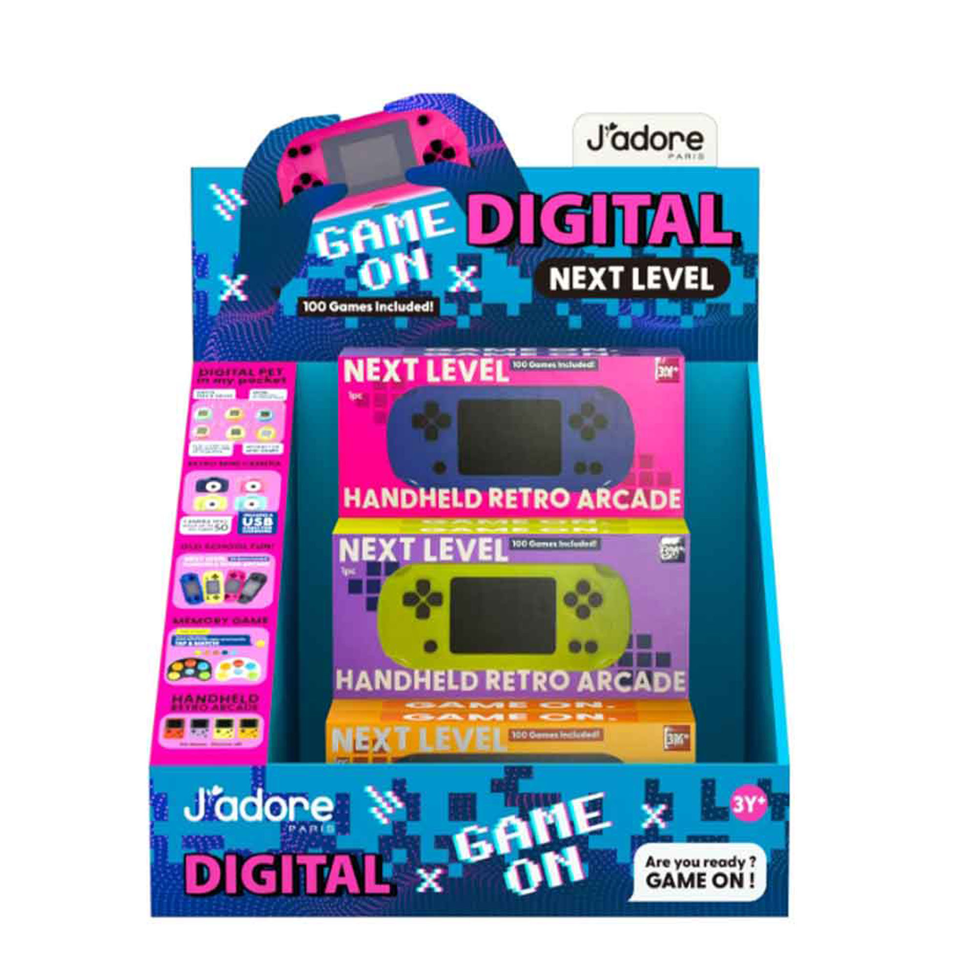 HANDHELD RETRO ARCADE (HORIZONTAL)  (12PCS/DISPLAY) - JADORE