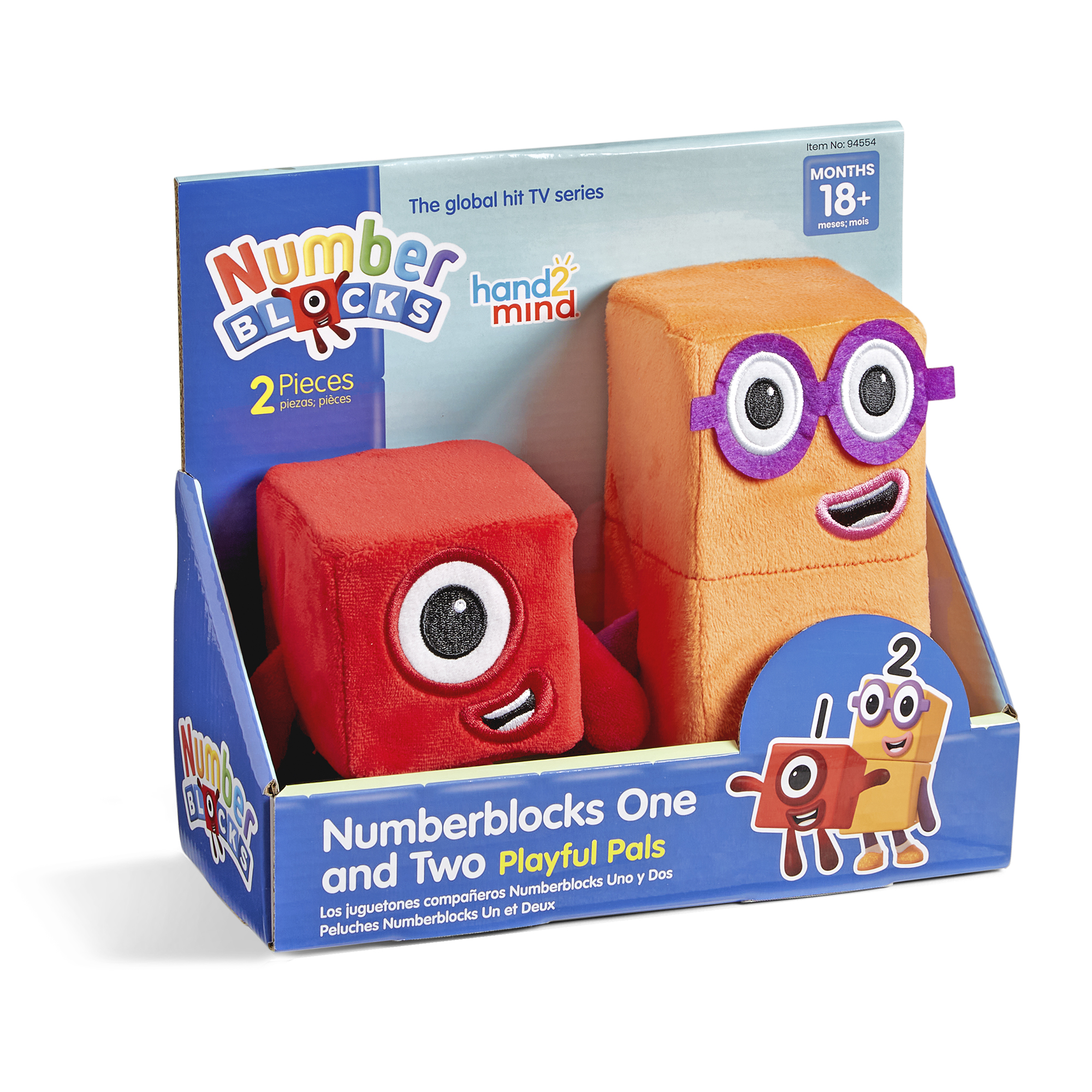 NUMBERBLOCK 1 AND 2 PLAYFUL PALS PLUSH - HAND 2 MIND - Playwell