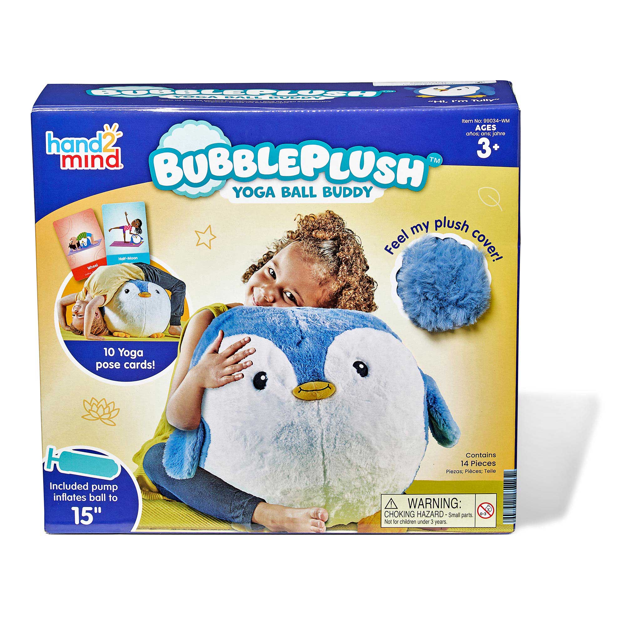 BUBBLEPLUSH YOGA BALL BUDDY PENGUIN - HAND 2 MIND