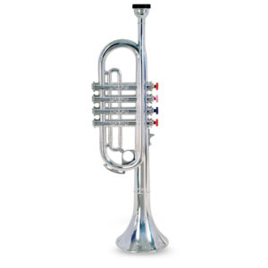 LARGE 4-NOTE CHROME TRUMPET - BONTEMPI - Image 3