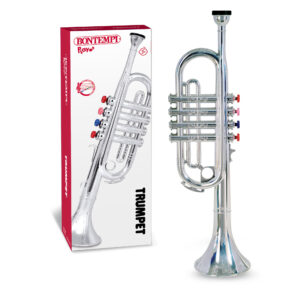 LARGE 4-NOTE CHROME TRUMPET - BONTEMPI - Image 2