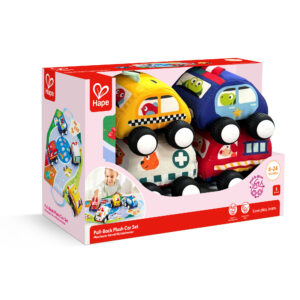 PULL-BACK PLUSH CAR SET - HAPE