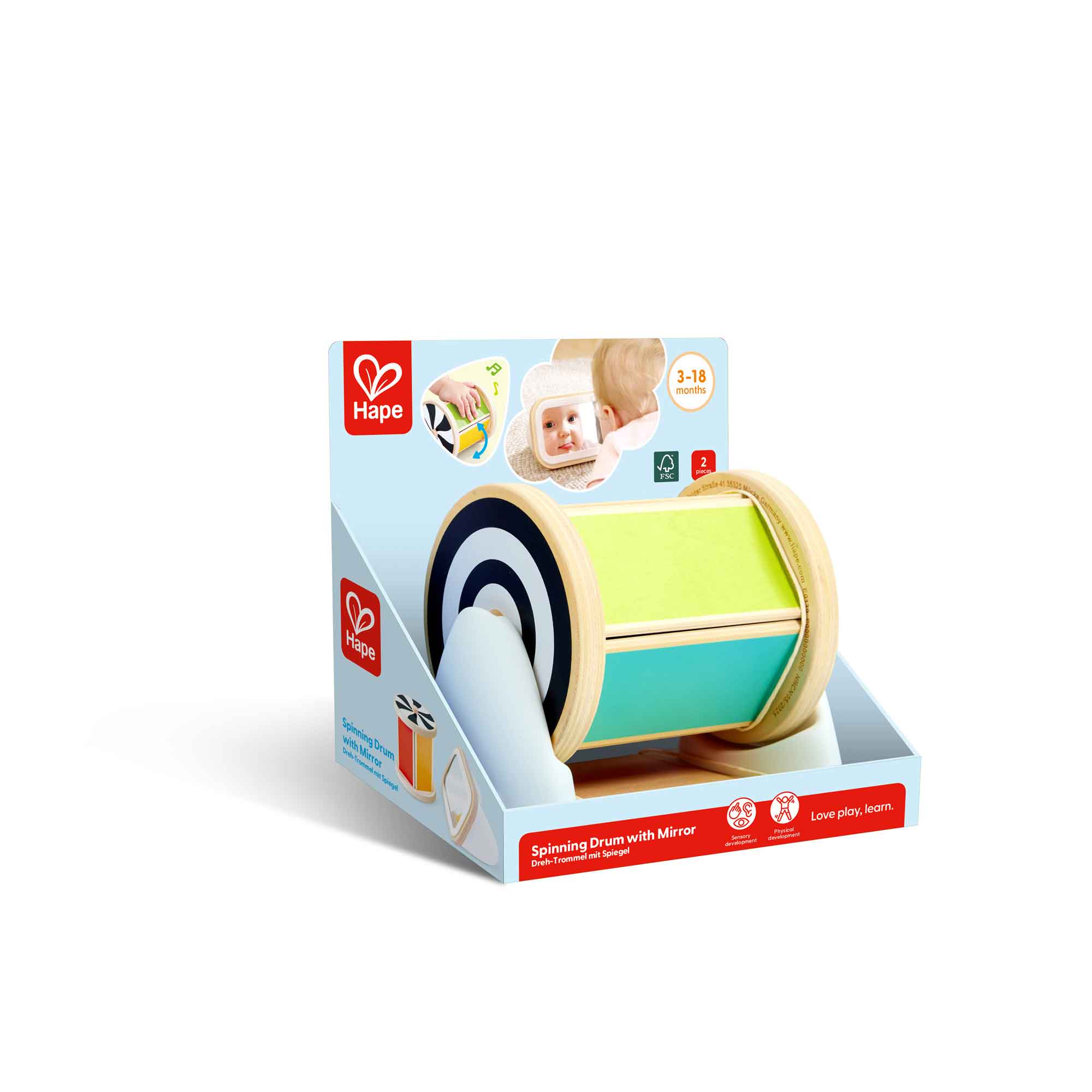 SPINNING DRUM WITH MIRROR - HAPE