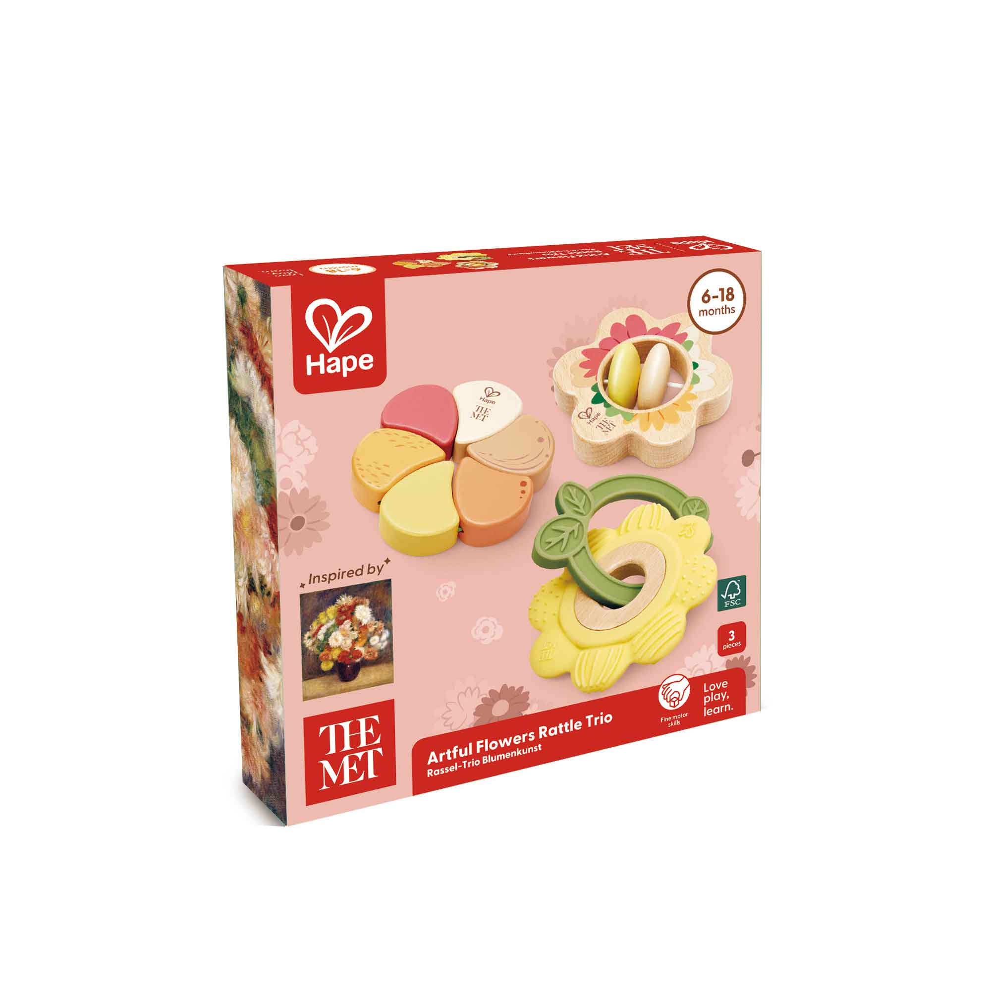 ARTFUL FLOWERS RATTLE TRIO - HAPE