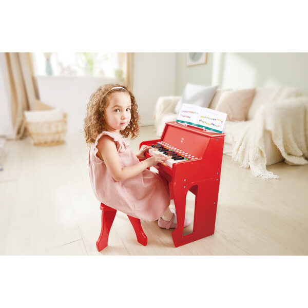 Hape Learn with Lights Black Piano with Stool