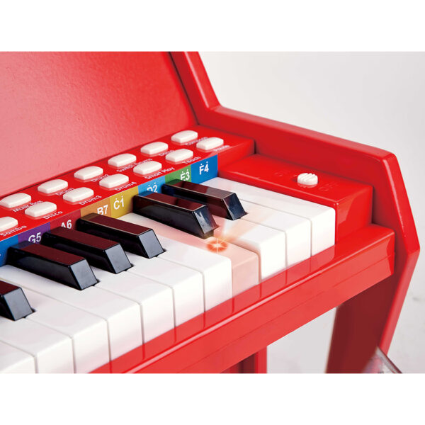 LEARN WITH LIGHTS PIANO & STOOL - RED - HAPE - Playwell Canada Toy