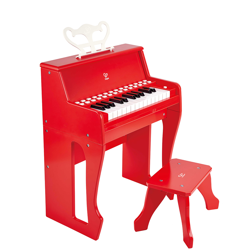 LEARN WITH LIGHTS PIANO & STOOL - RED - HAPE - Playwell Canada Toy  Distributor