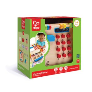 Wooden montessori cash register for toddler, preschoolers and early elementary