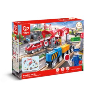 train set for toddlers, preschoolers, early elementary kids by Hape