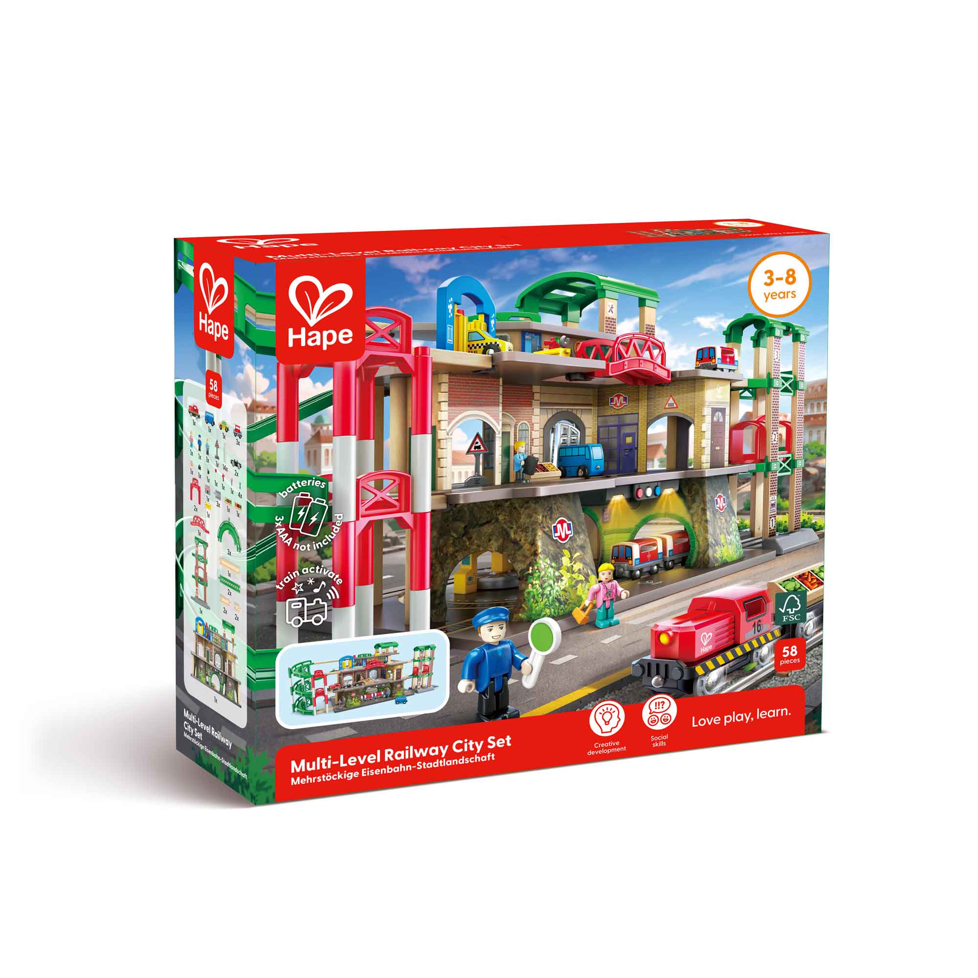 MULTI-LEVEL RAILWAY CITY SET - HAPE