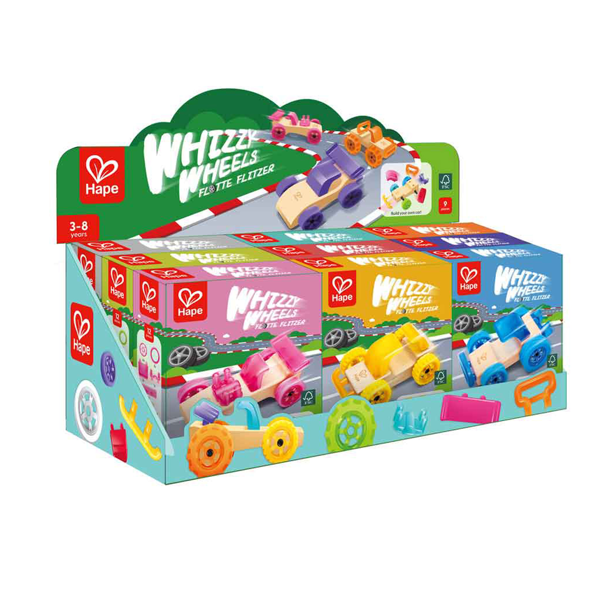 WHIZZY WHEELS PACK  (9PCS/DISPLAY-9 ASST) - HAPE