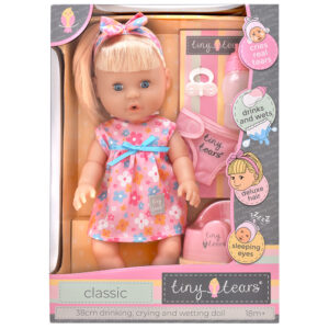 DRINK & WET CLASSIC DOLL W/ HAIR - 38 CM - TINY TEARS