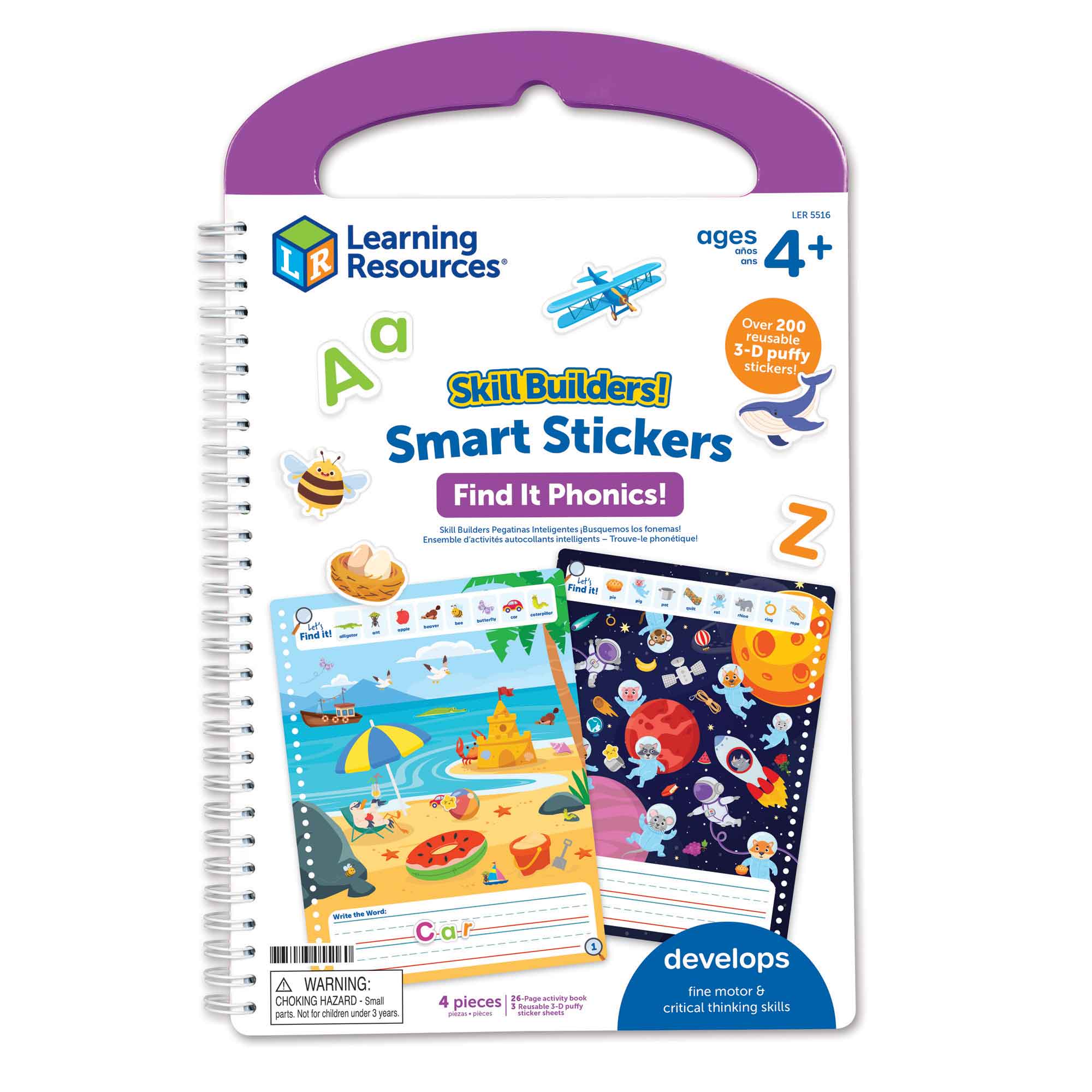 SKILL BUILDERS! SMART STICKERS FIND IT PHONICS - LEARNING RESOURCES