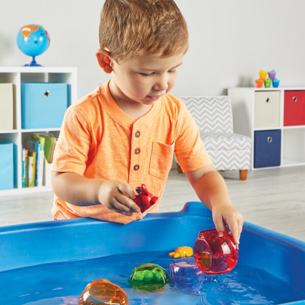 Learning Resources Peekaboo Fishbowl Friends - 10-Piece Toddler Toy, Colorful Sea Creatures For Counting & Matching