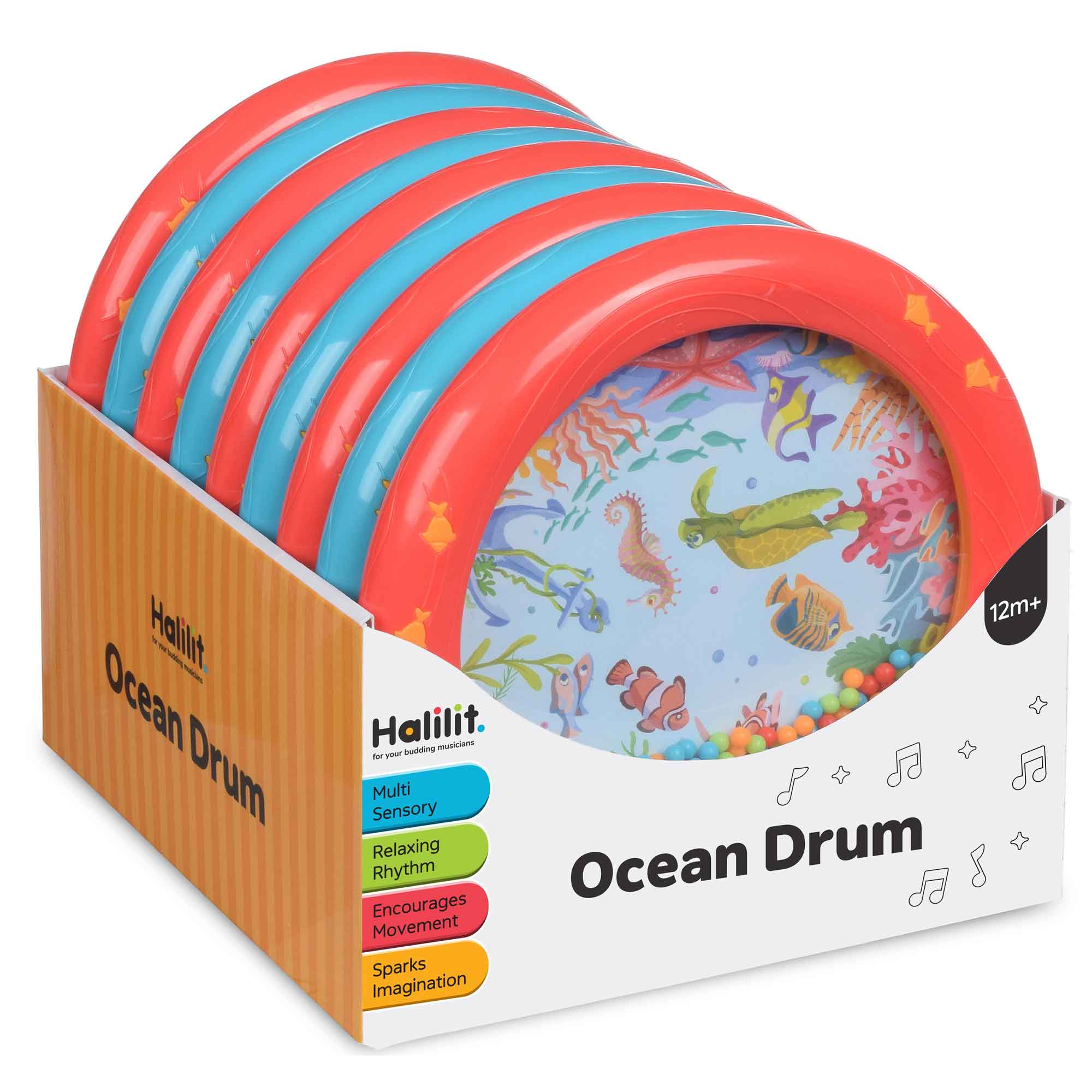 OCEAN DRUM (9PCS/DISPLAY- 2 COLOURS) - HALILIT