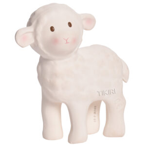 BAHBAH THE LAMB NATURAL RUBBER TOY - 5"H - TIKIRI