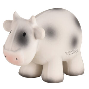 COW NATURAL RUBBER TOY - 5"H - TIKIRI