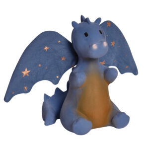 BABY MIDNIGHT DRAGON RATTLE W/CRINKLE WINGS - 5"H - TIKIRI