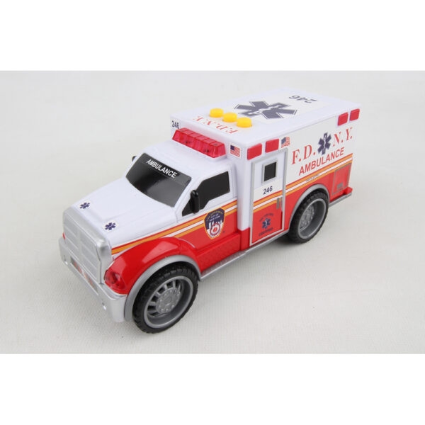 FDNY AMBULANCE W/LIGHTS & SOUND - DARON - Playwell Canada Toy Distributor