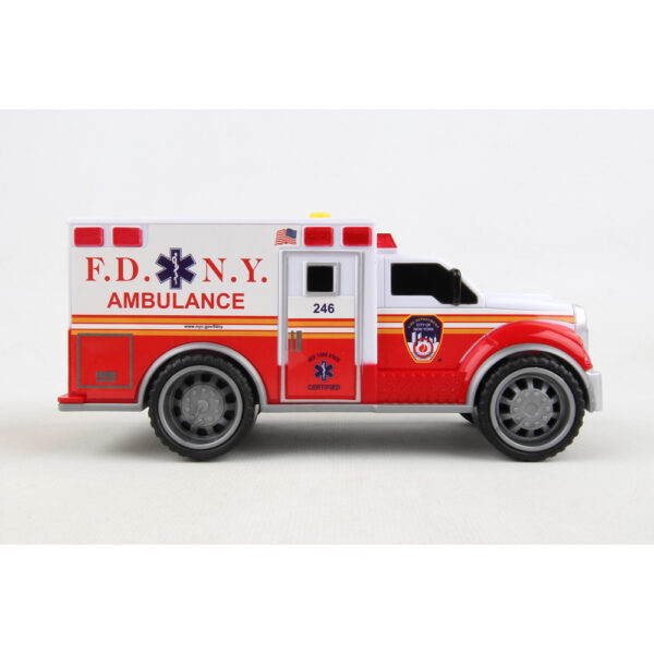 FDNY AMBULANCE W/LIGHTS & SOUND - DARON - Playwell Canada Toy Distributor