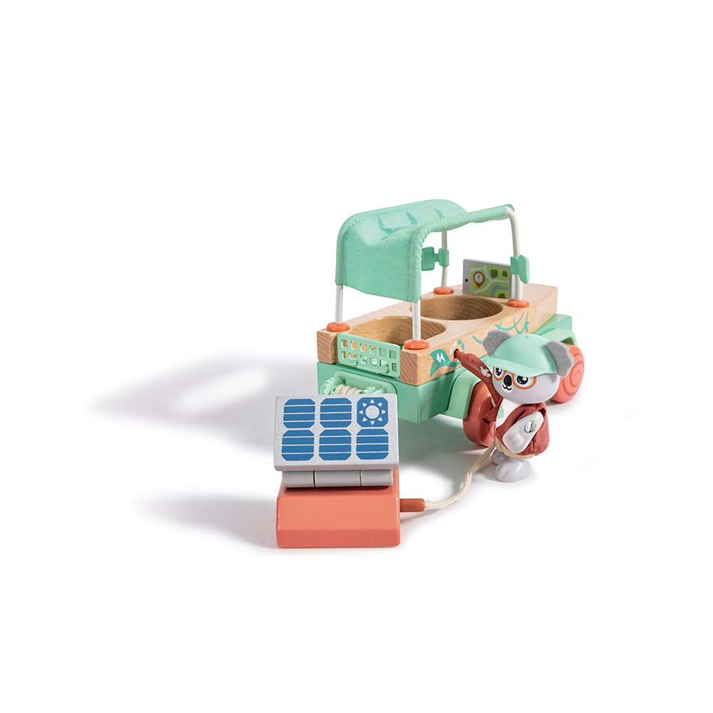 Hape Solar Offroad Adventure Toy Set - Eco Rescue Mission With Koala, Solar-Powered Car & Accessories - View #12